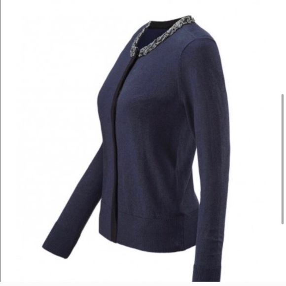 CAbi Style 3304 Midnight Blue Formal Round Neck Cardigan - Picture 10 of 13